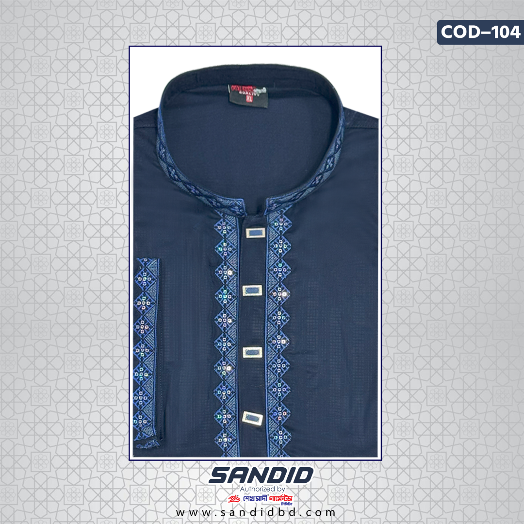 Premium Quality Embroidery and Sequence Panjabi