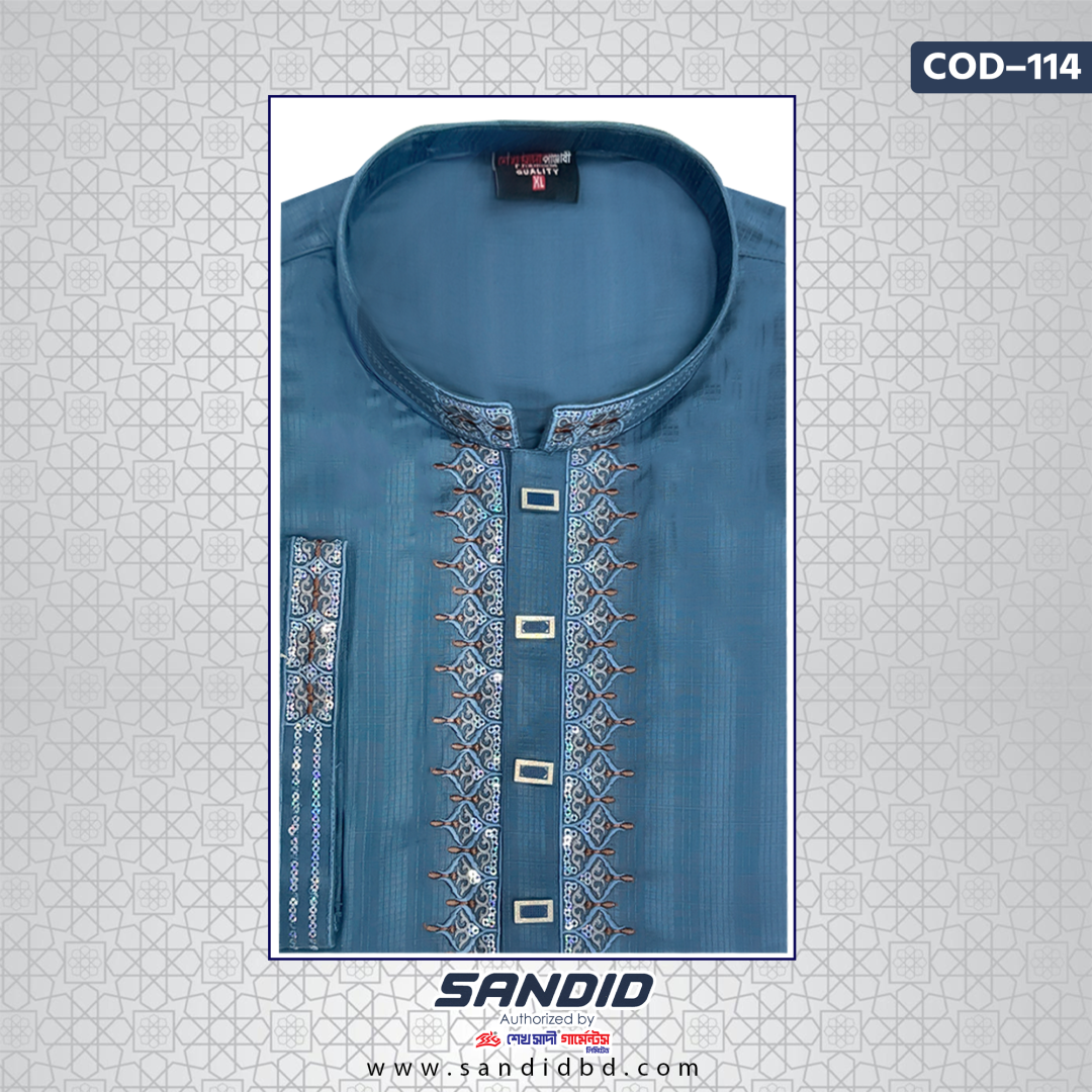 Premium Quality Embroidery and Sequence Panjabi